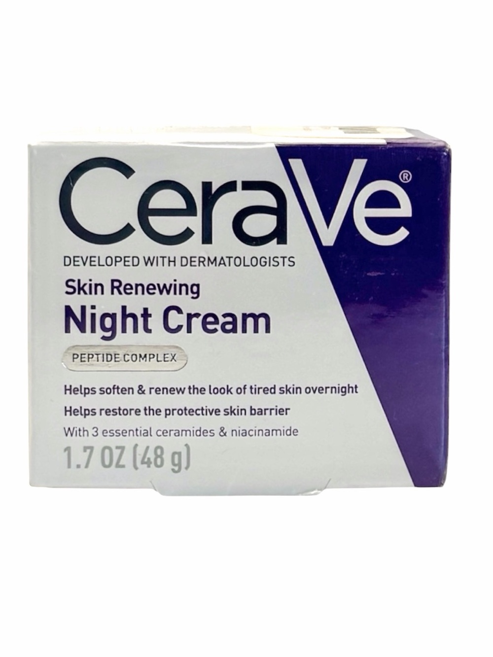 CeraVe Skin Renewing Night Cream Face Moisturizer 1.7 Oz. - Picture 2 of 6